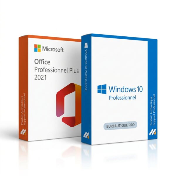Windows 10 Professionnel + Office 2021 Professionnel Plus | Pack Bureautique Essentiel